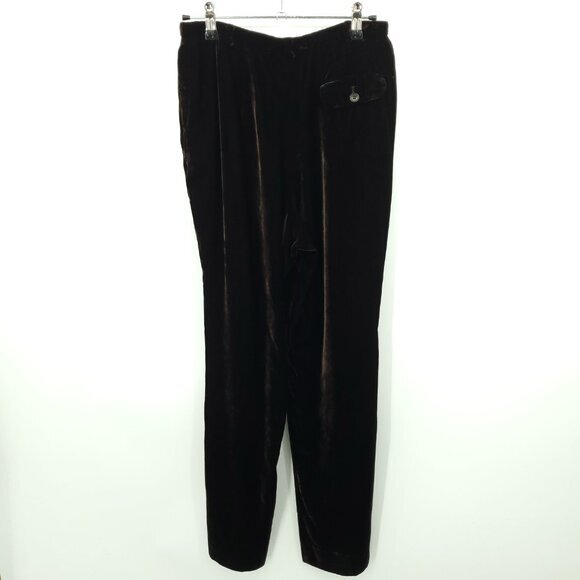 Giorgio Armani Velvet High Rise Straight Leg Ankle Pants 27/4 Brown, VGUC with m - Picture 2 of 13